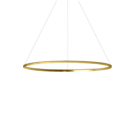Nemo Ellisse Minor Up LED Pendelleuchte 97x40cm indirekt in eloxiertem Gold mit minimalistischer Form.