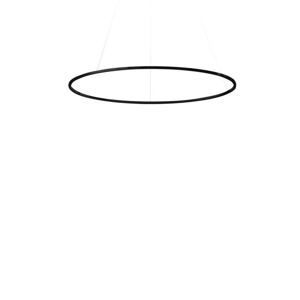 Ovale LED-Pendelleuchte Nemo Ellisse Minor Up in Schwarz, modernes Design für indirektes Licht.