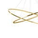 Nemo Ellisse Triple LED Hängelampe 3 Ringe in eloxiertem Gold, ovales Design mit drei Ringen.