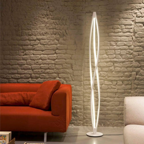 Nemo In The Wind LED floor lamp 183 cm in a modern living environment with warm light.