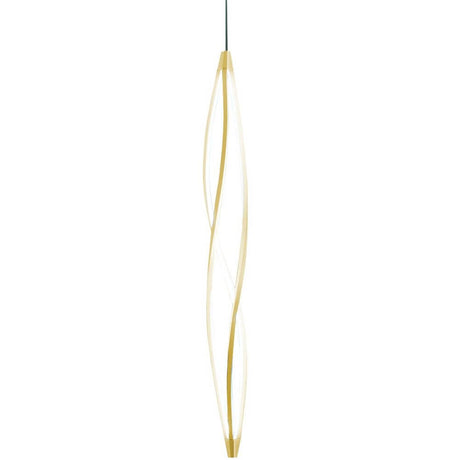 Nemo In The Wind Vertical LED suspension 183 cm de couleur dorée avec éclairage diffus.