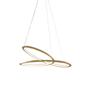 Nemo Kepler Downlight LED pendant lamp Ø 110cm, modern pendant light with three round elements in gold.