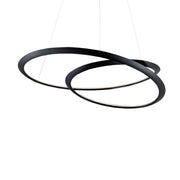 Nemo Kepler Minor Up LED Pendellampe Ø 84cm in elegantem Design mit doppelten, schwebenden Ringen.