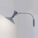 Nemo Lampe De Marseille Mini Wandleuchte mit Arm in matt grau, ideal für direktes und indirektes Licht.