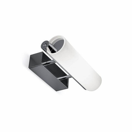 Nemo Norma 25 LED wall lamp in an elongated shape with opal white diffuser and polished aluminum structure.