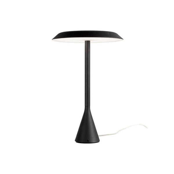 Nemo Panama Mini LED Tischleuchte 30cm schwarz, moderne Aluminium-Tischlampe mit Polycarbonat-Reflektor und Blendschutz