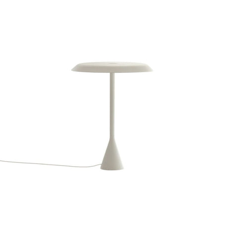 Nemo Panama Mini LED Tischleuchte in mattem Weiß, modernes Design aus Aluminium und Polycarbonat, 30 cm hoch.