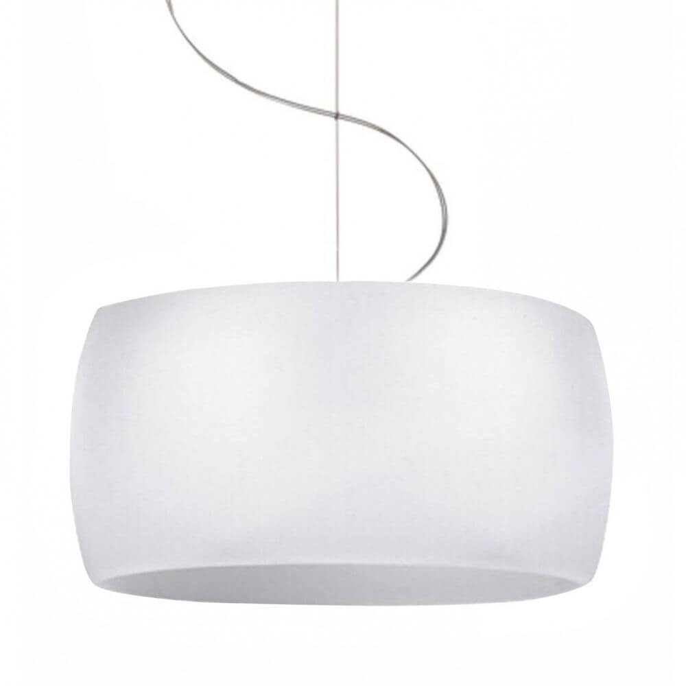 Nemo Sirius Glas Hängelampe Ø 40cm in opalweißem Triplexglas mit dimmbarer Lichtausstrahlung.