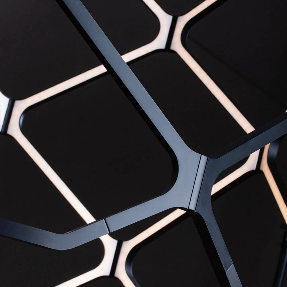 Nemo Titia LED Hängelampe - Detaillierte Ansicht der eleganten Module in mattem Schwarz.