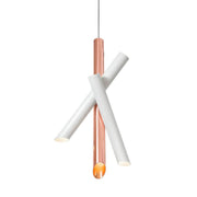 Nemo Tubes 3 LED Pendellampe mit drei ausrichtbaren Aluminiumrohren und Polycarbonatdiffusoren.