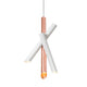 Nemo Tubes 3 LED Pendellampe mit drei ausrichtbaren Aluminiumrohren und Polycarbonatdiffusoren.