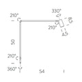 Technisches Diagramm der Nemo Untitled LED Tisch- und Wandlampe mit flexibler Lichtpositionierung.