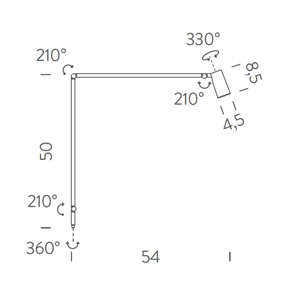 Nemo Untitled LED Lampe de table & murale Spot (sans base)