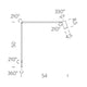 Technisches Diagramm der Nemo Untitled LED Tisch- und Wandlampe mit flexibler Lichtpositionierung.