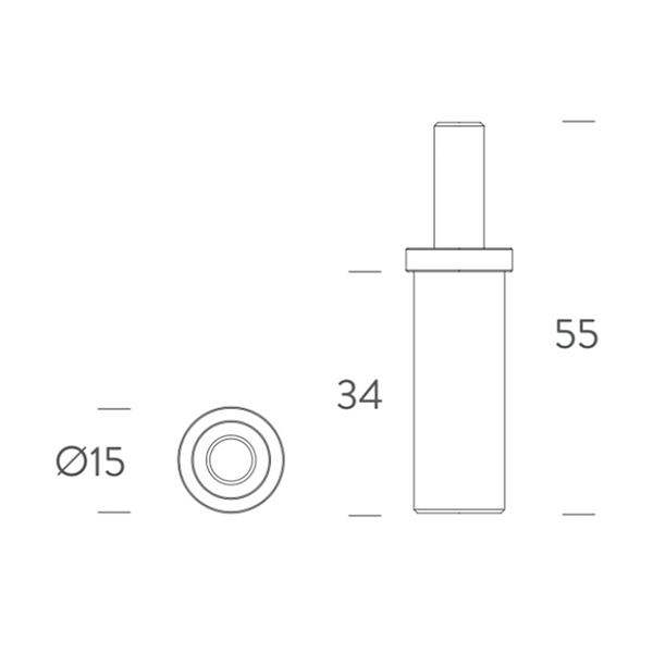 Nemo Untitled Linear Lampenzapfen, technische Zeichnung der LED-Leuchte mit Maßangaben
