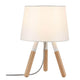 Neordic Berit Holz Tischleuchte Weiß mit modernem Design aus Holz und Stoff, perfekte Akzente im nordischen Stil.