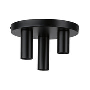 Neordisk loftslampe Skogen 3-pære sort metal med tre lampeskærme.