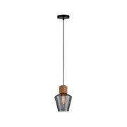 Neordic Edla Pendelleuchte max1x20W E27 Rauch Kork Schwarz mit modernem Design und urbanem Stil.
