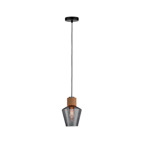 Neordic Edla Pendelleuchte max1x20W E27 Rauch Kork Schwarz mit modernem Design und urbanem Stil.