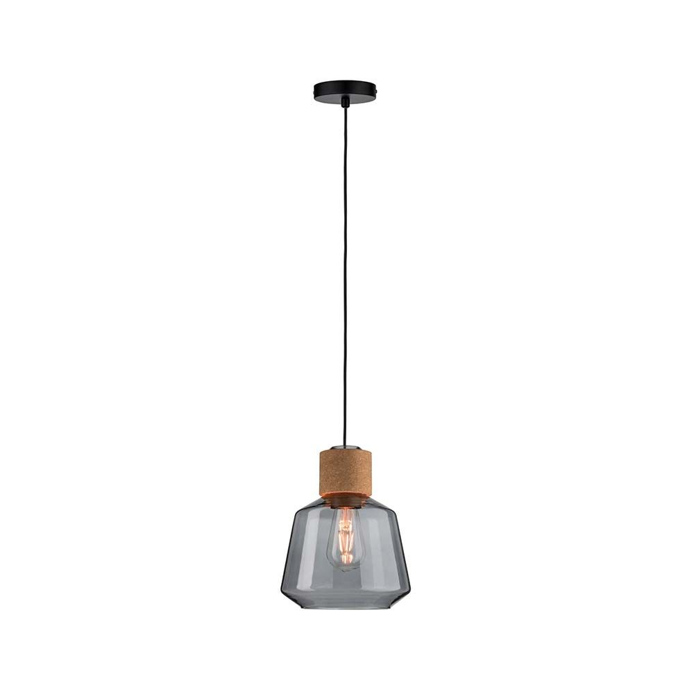Neordic Elia Pendelleuchte max1x20W E27 Rauch Kork Schwarz