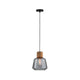 Neordic Elia Pendelleuchte max1x20W E27 Rauch Kork Schwarz im Urban Jungle Stil.