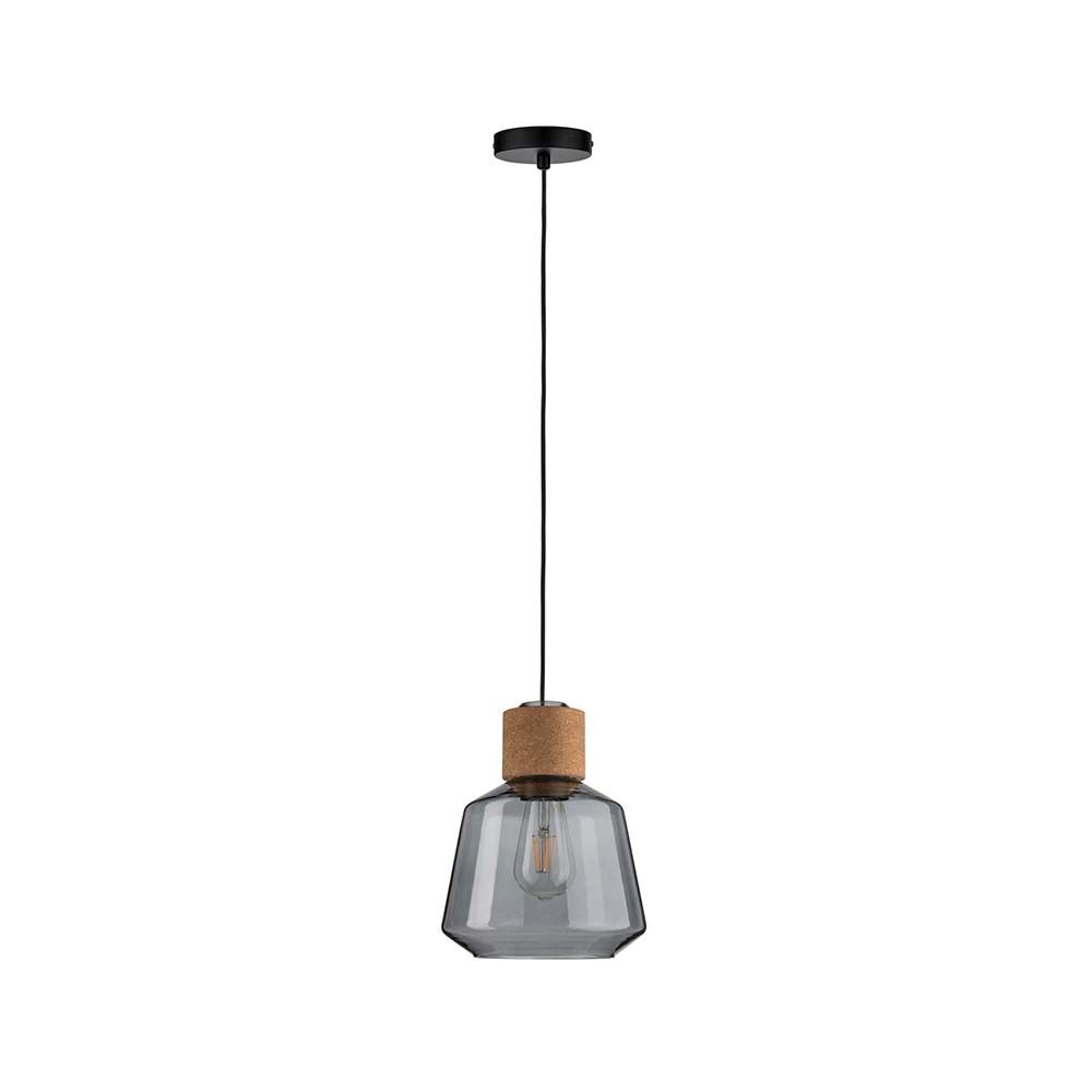 Neordic Elia Pendelleuchte max1x20W E27 Rauch Kork Schwarz