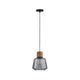 Neordic Elia Pendelleuchte max1x20W E27 Rauch Kork Schwarz mit modernem Design aus Rauchglas und Kork.