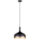 Neordic Embla Pendelleuchte Schwarz in modernem Design mit Kupferakzenten.