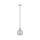 Neordic Esben Pendell max1x20W E27 Klar Messing gebürstet im Urban Jungle Stil, klare Glas-Pendelleuchte mit Messing-Details.