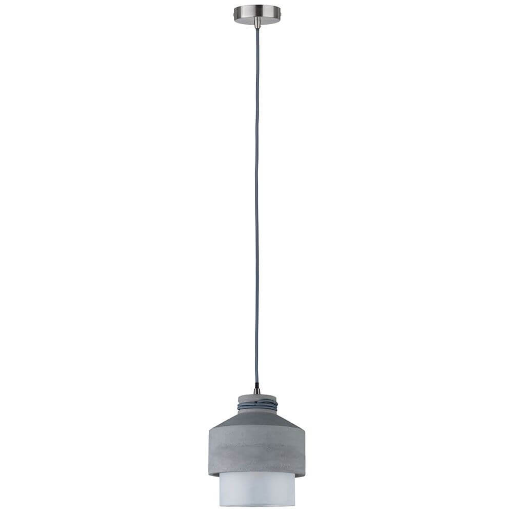 Neordic Helin Beton Pendelleuchte Grau Satin - moderne Hängelampe aus Beton und satiniertem Glas