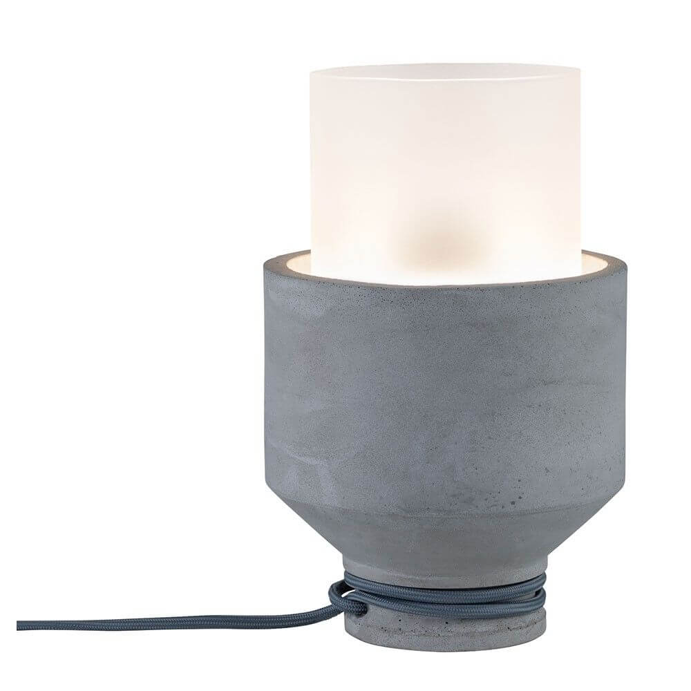 Neordisk helin beton bordlampe grå satin
