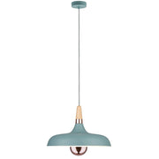 Neordic Juna Holz Pendelleuchte Softgrün mit modernem Holz-Metall-Mix und trendy Kupferdetails
