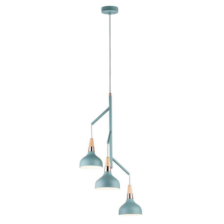 Neordic Juna Holz Pendelleuchte 3-flammig Softgrün mit modernem Design aus Holz und Metall.