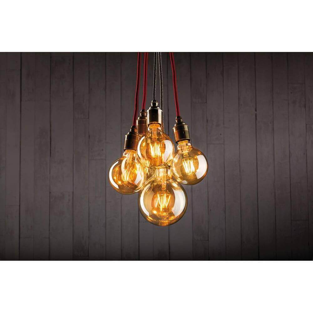 Nordic Pendant lampe Eldar Red, nickel brossé