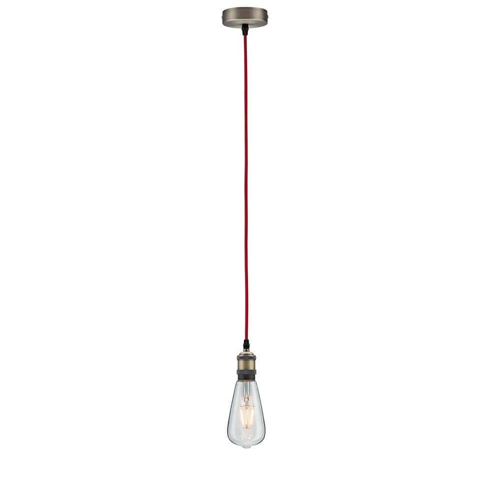 Nordic Pendant lampe Eldar Red, nickel brossé