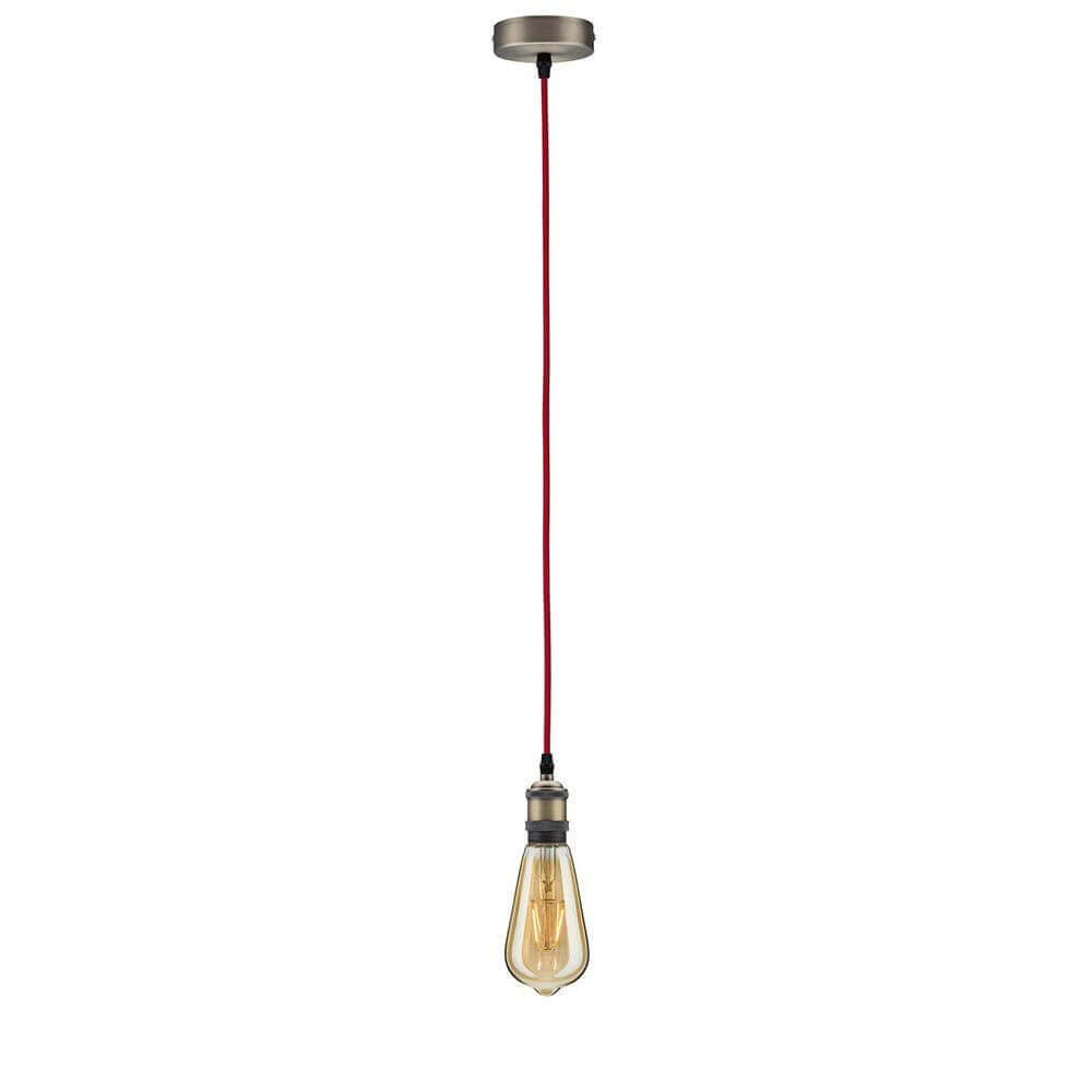 Nordic Pendant lampe Eldar Red, nickel brossé