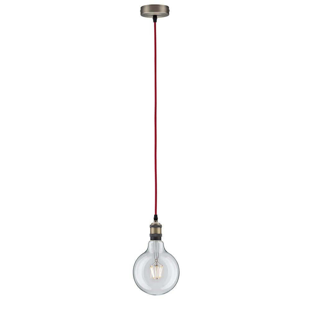 Nordic Pendant lampe Eldar Red, nickel brossé