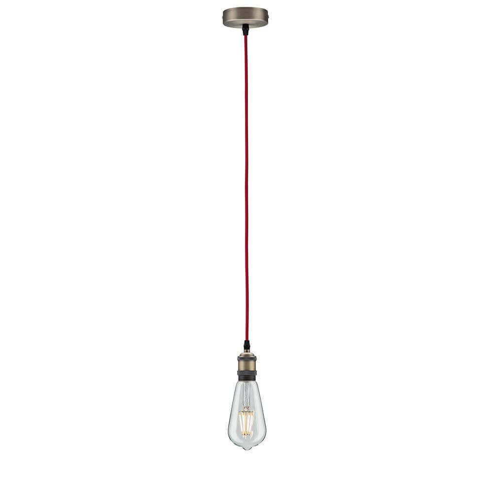 Nordic Pendant lampe Eldar Red, nickel brossé