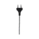 Alt Tag: Neordic Pendelleuchte Eldar Grau, Nickel Dimmbar inkl. Stecker – graues Stoffkabel mit Eurostecker und schwarzem Netzstecker