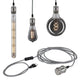 Neordic Pendelleuchte Eldar Grau, Nickel Dimmbar inkl. Stecker – graues Stoffkabel, nickelfarbene E27-Fassung und Eurostecker