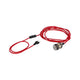 Neordic Pendelleuchte Eldar inkl. Stecker Rot, Chrom - stylische Pendellampe mit rotem Stoffkabel und Eurostecker.