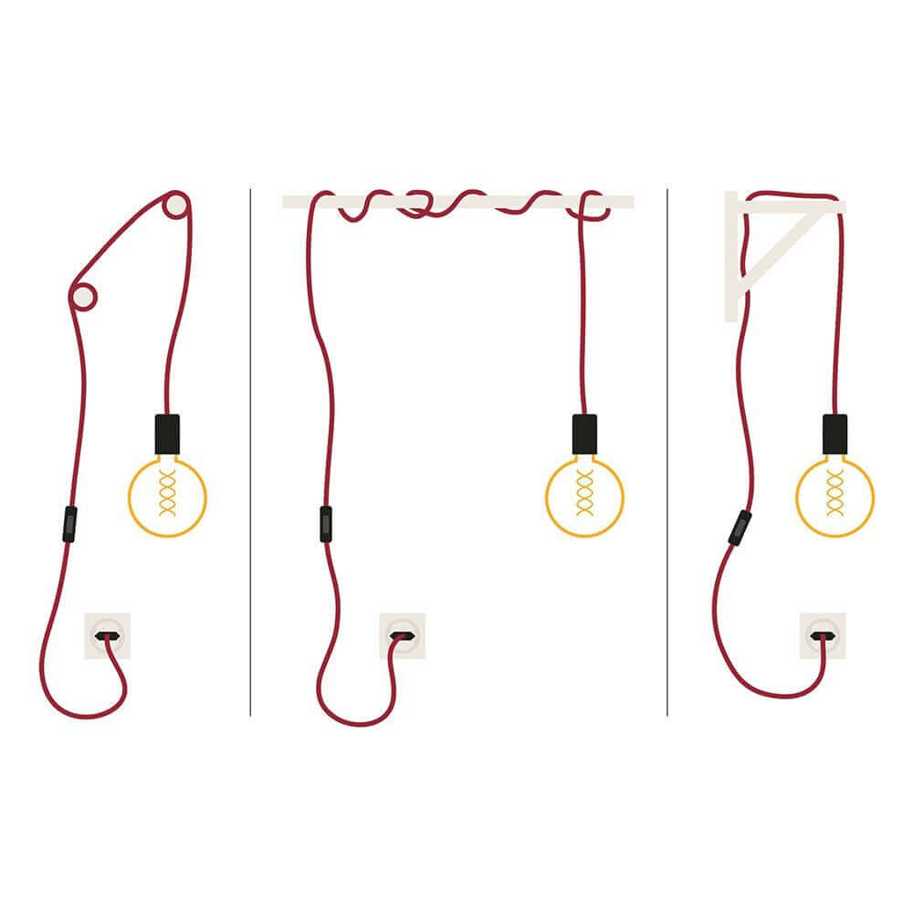 Neordic Pendelleuchte Eldar inkl. Stecker Rot, Chrom