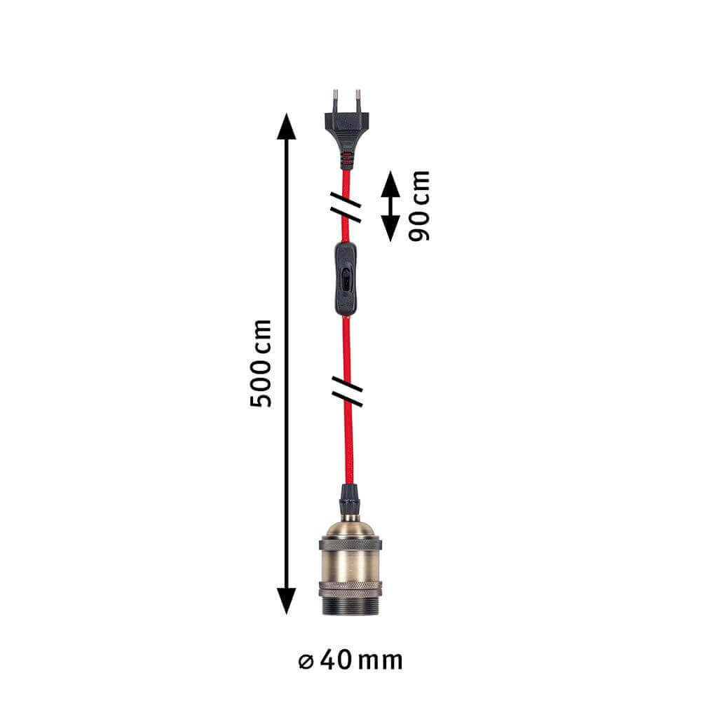 Neordic Pendelleuchte Eldar inkl. Stecker Rot, Chrom