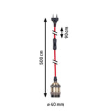 Neordic Pendelleuchte Eldar inkl. Stecker Rot, Chrom