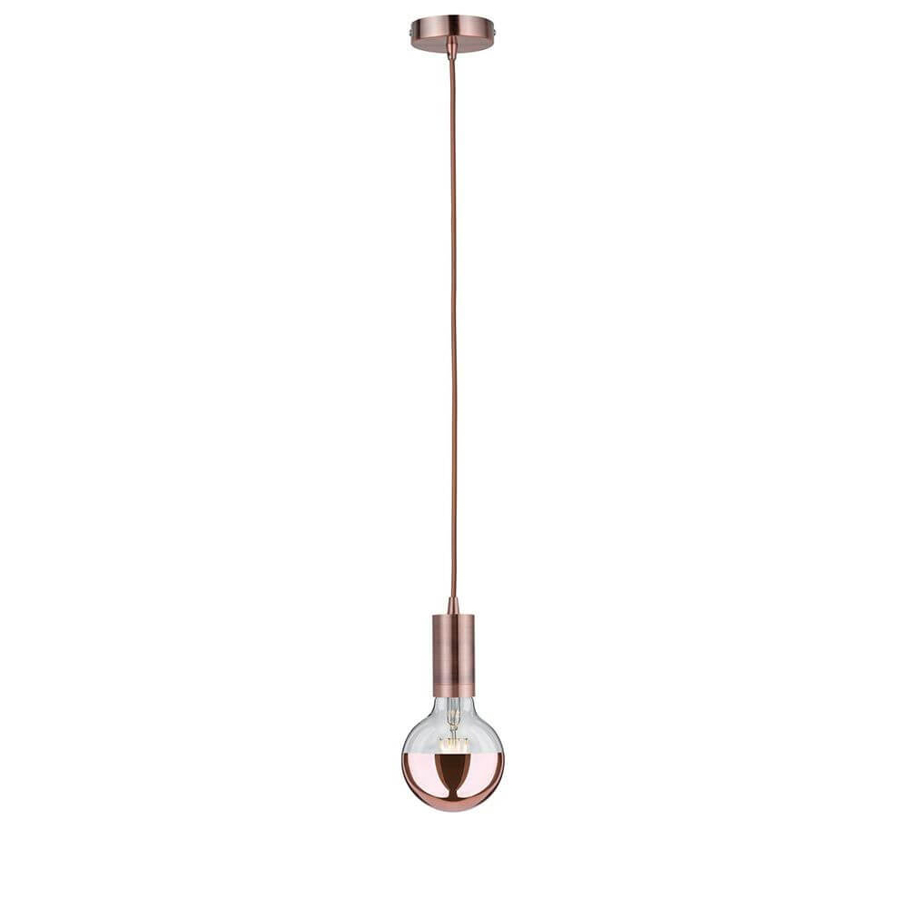 Neordic Pendelleuchte Haldis Kupfer – stylische Pendellampe im Retrolook mit transparente Glühbirne.