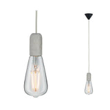 Neordic Pendelleuchte Jano in Grau mit Beton und Glas, Vintage-Design, ideal für stylische Lichtakzente.