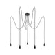 Neordic Pendelleuchte Ketil 5-flg, Metall, Silkon - moderne 5-flammige Pendelspinne mit flexiblen Kabeln.