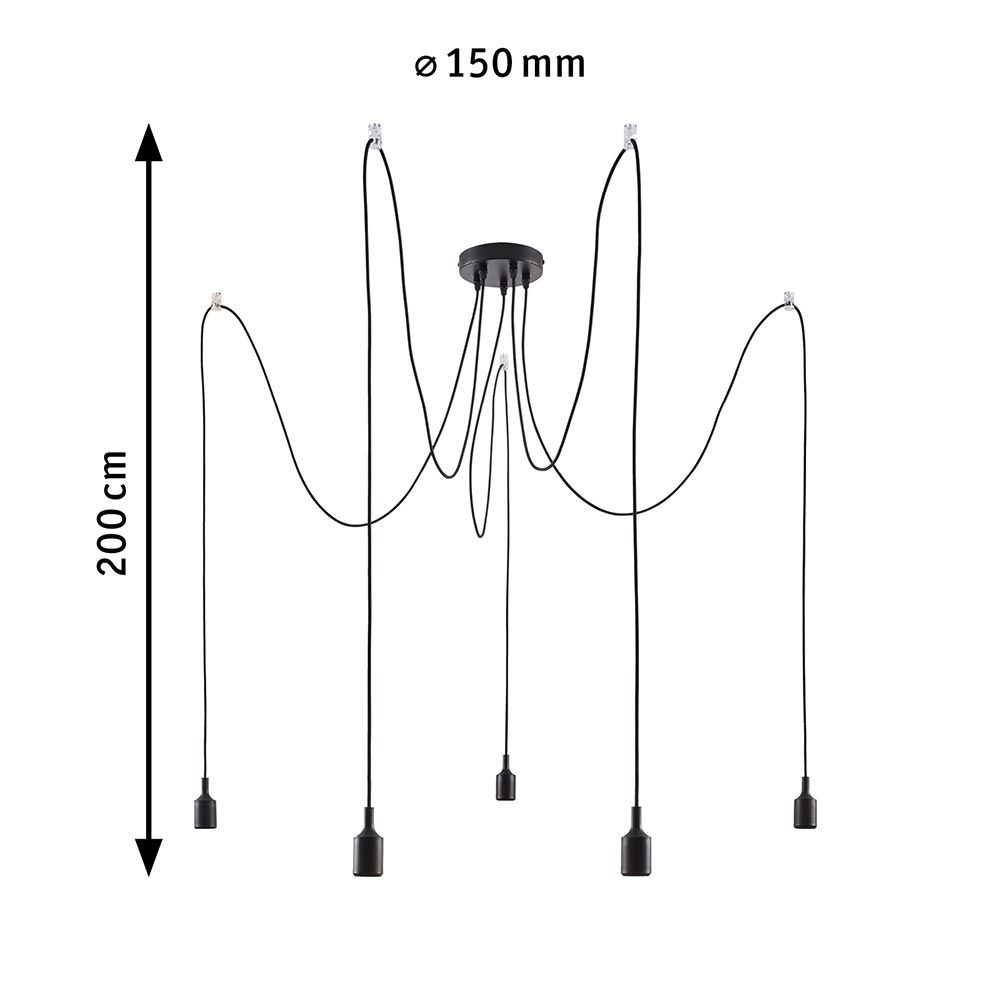 Neordic Pendelleuchte Ketil 5-flg, Metall, Silkon  Paulmann   