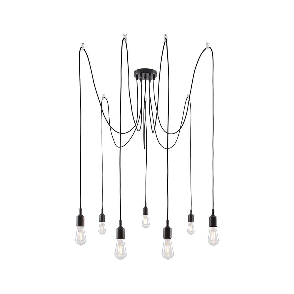 Neordic pendant light Ketil 7-light silicone black