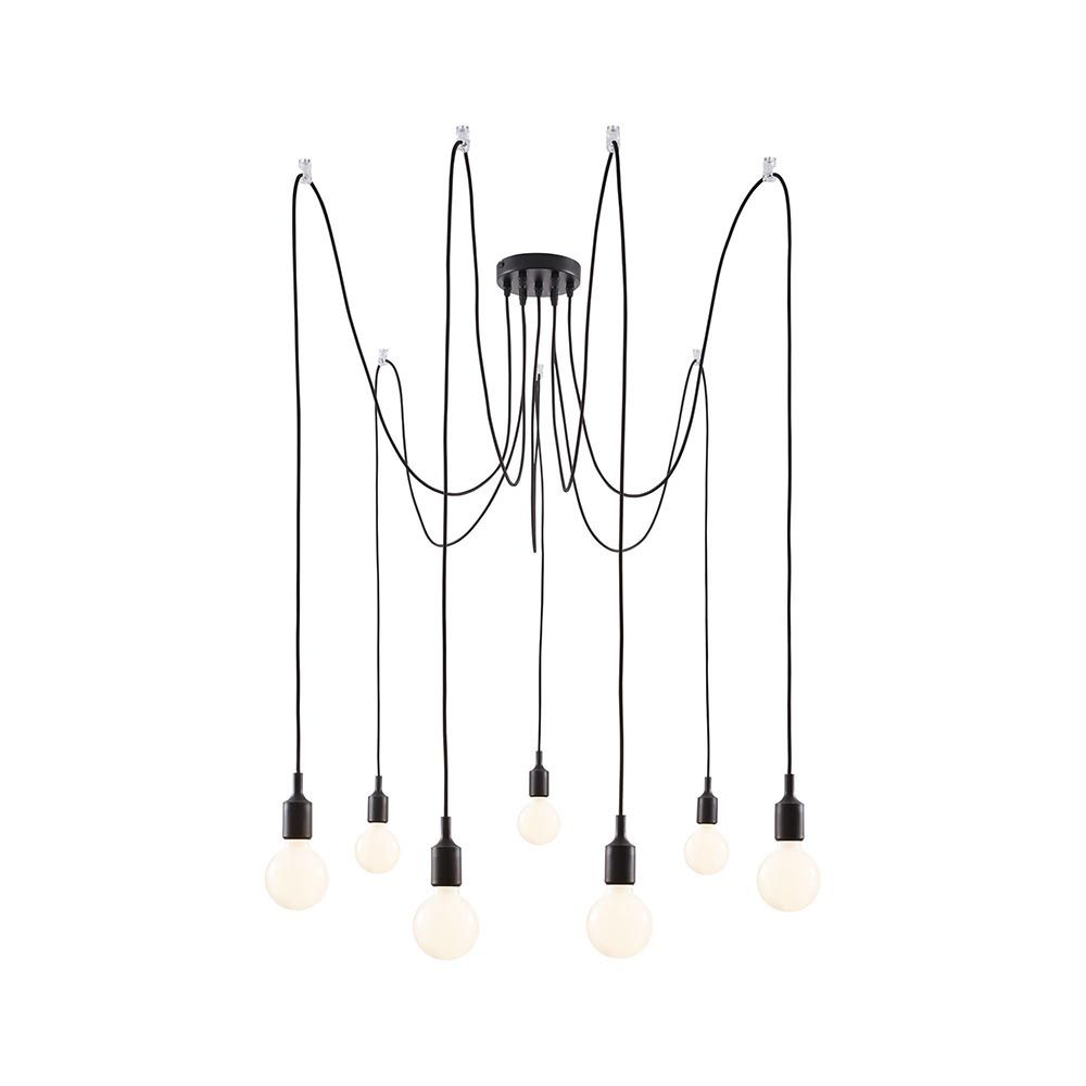 Neordic pendant light Ketil 7-light silicone black